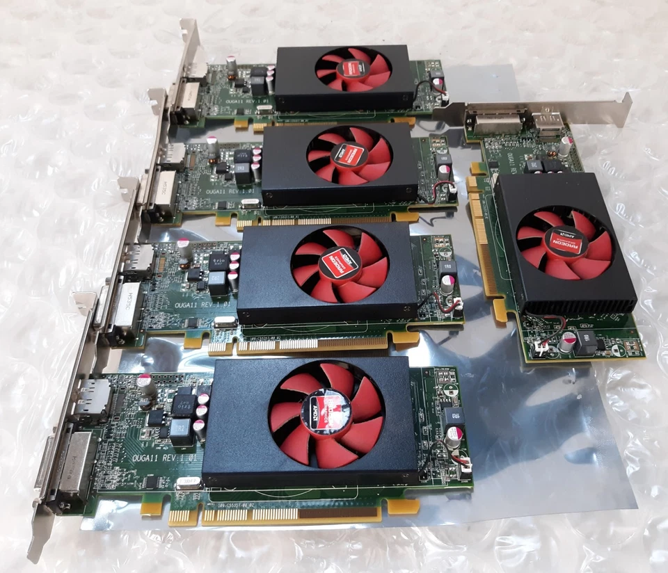 Lote de 5 tarjetas gráficas de video Dell AMD Radeon PCIe 7W12P DDR3 Foto 3 de 4