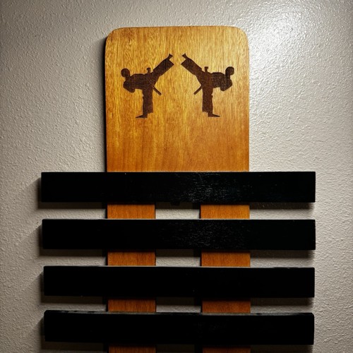 Wooden Karate Belt Display Rack Martial Arts MMA Jui Jistu Belt Holder 10 belts - Picture 5 of 7