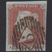 O20_23 GB QV 1841 1d PL 80 SG8-B1(1) AH FU MISSING IMPRIMATUR NR 4M LONDON IS