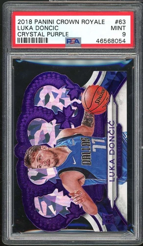 Luka Doncic Rookie 2018-19 Panini Crown Royale Crystal Purple (22/25) #63 PSA 9