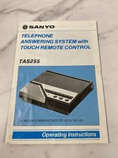 Vintage Sanyo TAS255 Touch Remote Answering Machine Manual Instructions