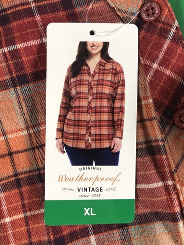 NEW Weatherproof Vintage Comfort Stretch Flannel Shirt Orange + Blue Bundle -XL- - Picture 5 of 20