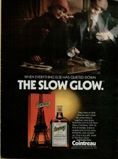 1978 Cointreau Liqueur Eiffel Tower Paris Couple Bar Date Drink Vintage Print Ad