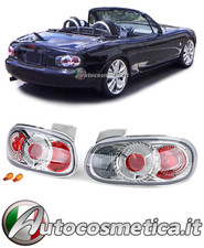 COPPIA FANALI FARI POSTERIORI A LED ROSSO CROMO PER MAZDA MX5 NB 1998-2005