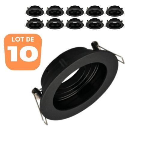 Support de spots Beta R3 rond noir GU10 plafond encastrable