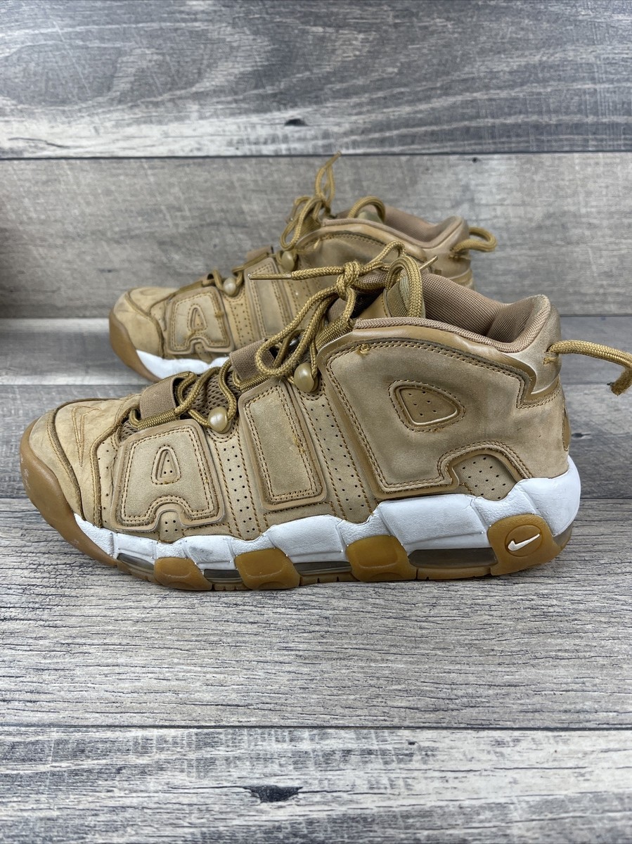 Nike Air More Uptempo AA4060-200 Wheat Flax/Tan Gum Sneakers Shoes