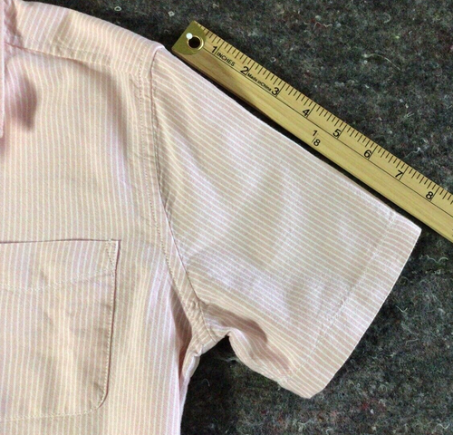 Girls Childrens Place Pink Pinstripe Short Sleeve Button Front Shirt Size 10/12 - Picture 8 of 9
