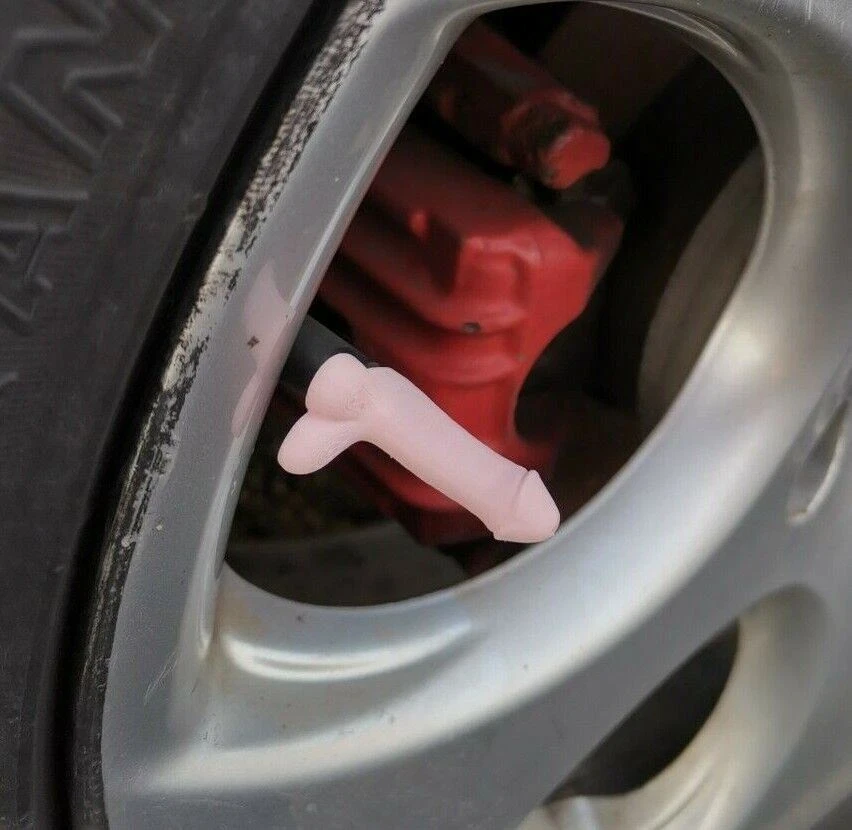 Novelty Car Bike Tyre Willy Penis Dick Valve Dust Caps Pack Of 4