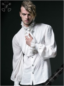 Punk Rave Men/’s Steampunk Long Sleeve Linen Shirt Victorian Vintage Ruffled Tops Pirate Cosplay Costumes