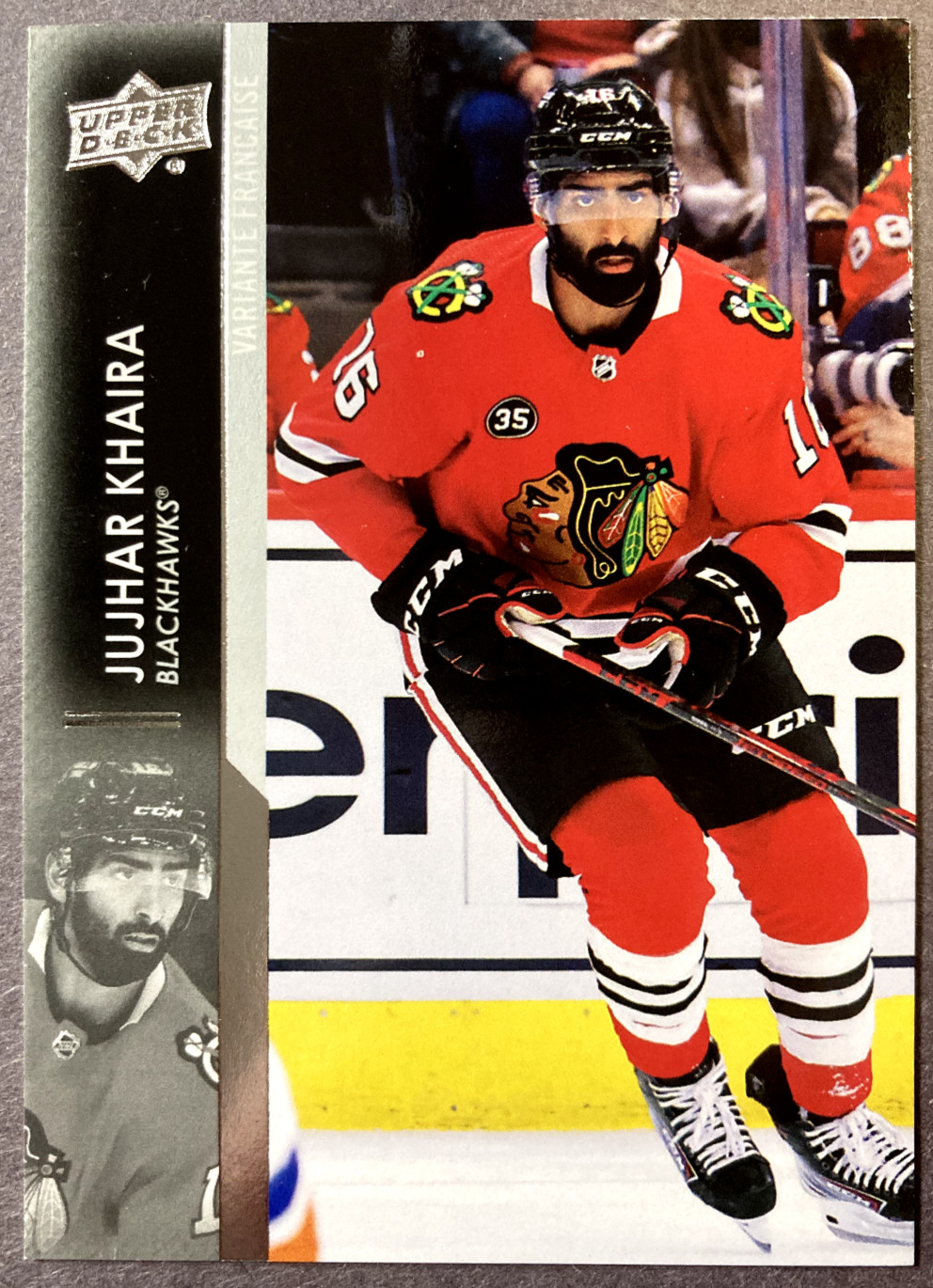 2021-22 Upper Deck French Parallel #543 Jujhar Khaira Chicago Blackhawks