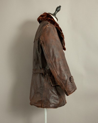 Authentic 1940s French Leather Barnstormer Jacket - Picture 3 of 24