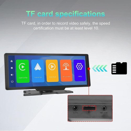 10.26" 2K Wireless CarPlay Android Auto Touchscreen Auto Tragbares AutoRadio FM - Bild 11 von 16