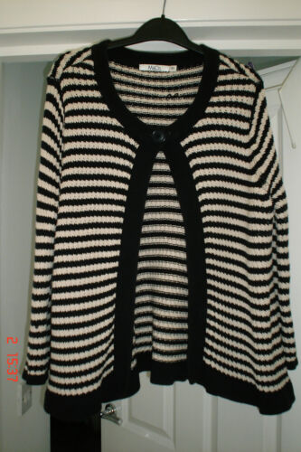 SIZE XL - NAVY BLUE & CREAM CARDIGAN - Picture 1 of 5