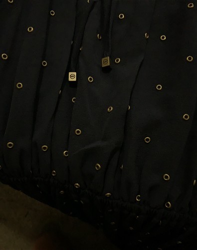 Michael Korss Grommeted Crepe Midi Dress True Navy Size Small, Uk Size 10-12 NWT - Picture 10 of 12