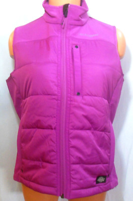 Dickies Storm Puffer Vest M Violet Full Front Zip with Collar Women NWT