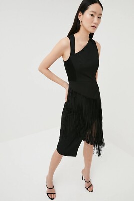 Midi Dress Karen Millen Tassel Dress KAREN MILLEN Tailored Fringe