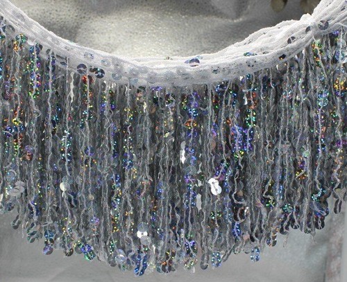 1yard Sequined Fringe Trims Latin Costume Dress DIY Sewing Curtain Decorations - Picture 22 of 23