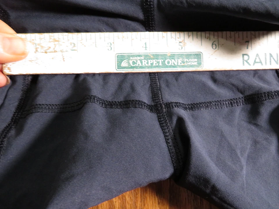 Tintero corto Lululemon 8 Groovy Run azul marino cachemira verde frijol a rayas ¡EXCELENTE ESTADO USADO! ¡Raro! Foto 4 de 4