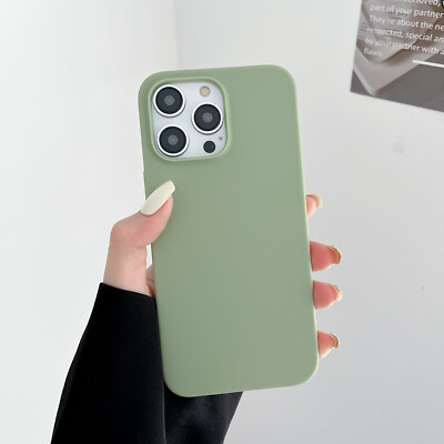 Hülle für iPhone 16 15 XR 14 13 12 11 Pro Max XS Farbe Stoßfest Silikon Cover