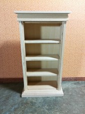Dollhouse Miniature Bookshelf 4 Shelves 1:12 Scale Furniture Bookcase Unpainted