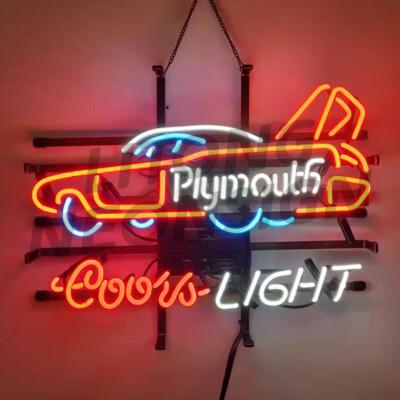 Racing Car Light Beer Neon Sign 19x15 Real Glass Beer Bar Pub Store ...