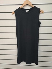 LADIES LA REDOUTE BLACK SLEEVELESS T SHIRT DRESS SIZE S UK 8 (REF 777)
