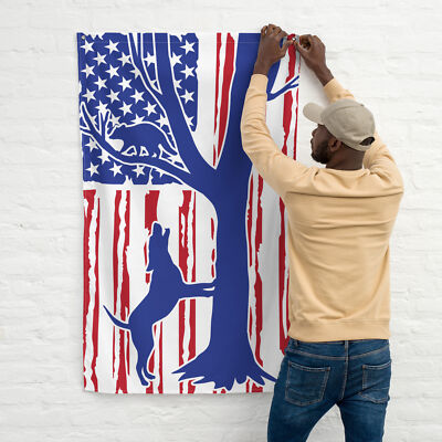 Coondog American Flag | Coonhound Coon hunting | USA Patriotic Tree Dog Flag