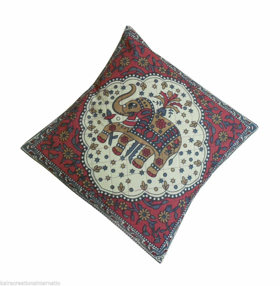 Cushion Cover Indian Animal Print Handmade Quilted Cushion Cover 5 Pcs - Image 2 of 4