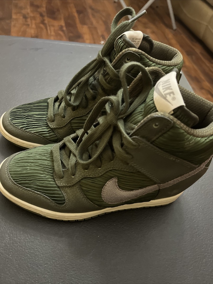 Nike Dunk Sky Hi Hidden Wedge Heel Carbon Green Silver High