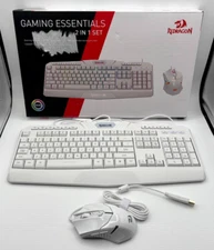 Redragon S101 Wired RGB Backlit Gaming Keyboard and Mouse Combo, White
