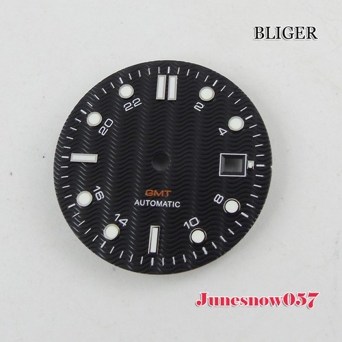 Bliger 31mm Men White/Blue/Black Watch Dial Fit NH34A MINGZHU 3804 GMT Movement - Picture 3 of 14
