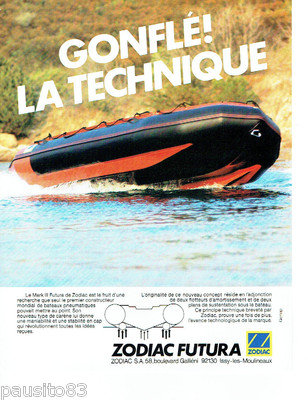 ADVERTISEMENT ADVERTISING 016 1982 ZODIAC inflatable boat Mark III Futura