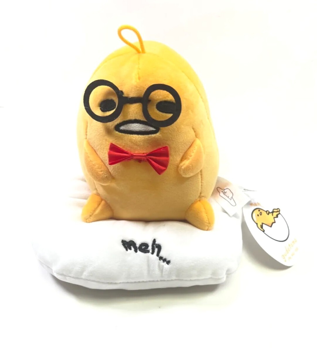 Gudetama The Lazy Egg Wearing Glasses Official Sanrio Plush With