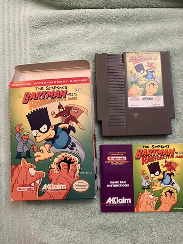 The Simpson: Bartman Meets Radioactive Man CIB Complete Nintendo NES 