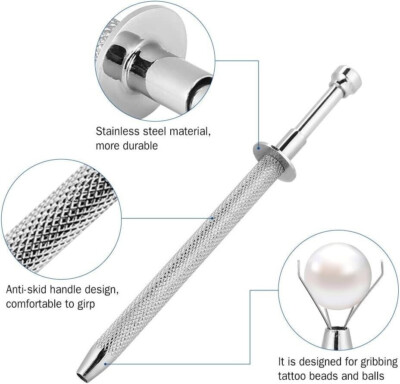 Mini Tattoo Perlen Kugel 4 Krallen Greifer Edelstahl Greifwerkzeug für Körper Piercing.