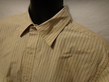 Banana Republic Beige Striped L/S Dress Shirt Sz 15 15 1/2 100 Cotton