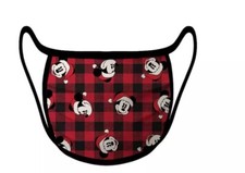 Disney Parks Christmas Face Masks Mickey Plaid Adult XL
