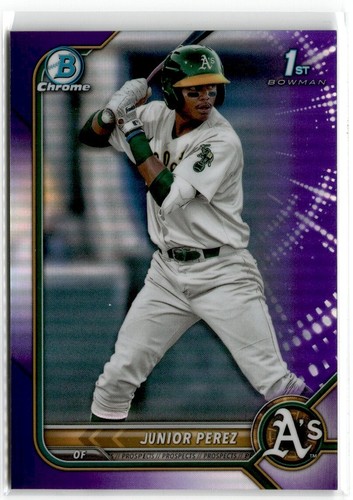 2022 Bowman Chrome Purple Refractor Junior Perez /250 #BCP-180 1st Oakland