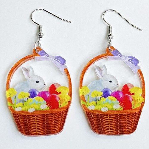 Mehrfarbige Acryl Kaninchen Ostern Tag Ohrringe für Mädchen 2023 Neu Urlaub Schmuck - Bild 10 von 18