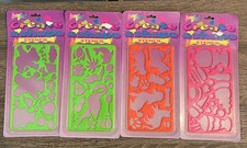 Vintage Lisa Frank Create A Shape Stencil Lot 1989 New Sealed Animals Ice Cream