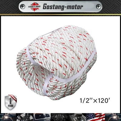 1/2'' × 120' Braid Polyester Rope Breaking Strong Pulling High Strength 1160Lbs