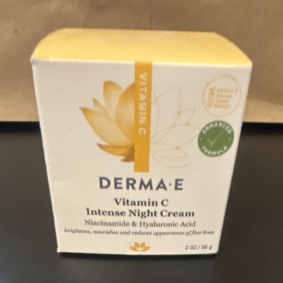 DERMA E Vitamin C Night Cream w/ Niacinamide Hyaluronic Acid 2 oz Face