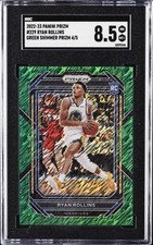 2022-23 PANINI PRIZM GREEN SHIMMER PRIZM #229 RYAN ROLLINS SGC 8.5