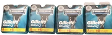 New 4 Packs Gillette Mach3 32 Total Replacement Blades Cartridge Refills