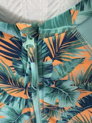 Art Class Girls Rash Gard Bathing Suit XL 14/16 Teal/Orange Long Sleeve - Picture 3 of 8