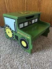 Rare -Vintage John Deere Tractor Step Stool with Storage Kidkraft Child Toddler