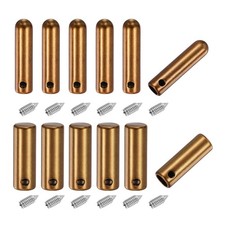 12Pcs 2 Style 20mm/25mm Metal Aglet with Screw, Vintage Golden