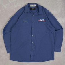 Vintage Cintas Workwear Uniform Shirt L Men's Blue Patch