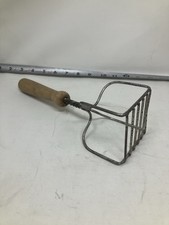 Vintage Primitive Potato Masher Wire Twist With Wooden Handle