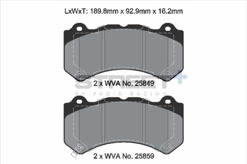 Kit Pastiglie Freni Posteriore per Dodge Durango WD Jeep Grand Cherokee